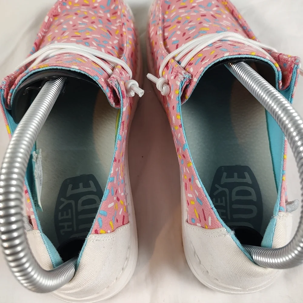 Hey Dude Wendy Youth Birthday Pink Sprinkles Slip-On Shoes Youth 5 Women's 6 - Picture 8 of 10